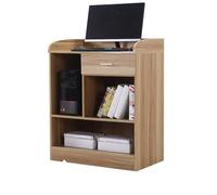 NEYTIIR Mesa Mostrador RecepcióN Soporte Portátil para Atril De Suelo, Atril Portátil Grande, Podio De Madera, con Almacenamiento, para Iglesias, Conciertos, Aulas, Discursos(A,80x50x90cm)