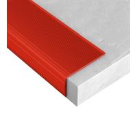 Nez de Marche 100 mm x 40 mm, vinilo para interiores y exteriores, antideslizante, para el hogar y la oficina, protector de escalones rojo