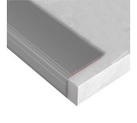 Nez de Marche - Borde de escalera de vinilo y goma para exteriores e interiores, 100 mm x 40 mm, umbral antideslizante para el hogar y la oficina (gris)