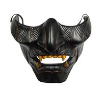 nezababy Decoraciones de Halloween Ghost of Tsushima Jin Sakai Gosaku Samurai Cosplay Caballero Máscara de Demonio Media Cara Accesorios Hannya (Máscara de Halloween B)
