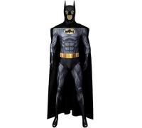 nezababy Disfraz de murciélago de superhéroe, máscara de murciélago para adultos, capa de murciélago, traje de superhéroe, casco negro, capa negra, Halloween, cosplay, superhéroes, accesorios