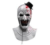 nezababy Máscara de payaso aterradora Terrifier Art, máscara de payaso de terror, máscara de látex de cabeza completa, disfraz de Halloween, accesorio de cosplay de terror