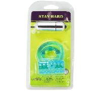 Nezend Stay Hard Anillo Doble Azul Con Bala Vibradora