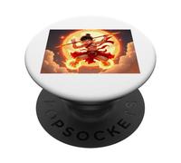 Nezha, dios joven montando fuego de la mitología china PopSockets PopGrip Adhesivo