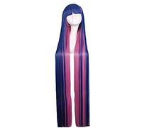 NEZIH Anime Panty Y Medias con Liguero Cosplay Peluca Anarquía 120 Cm Largo Recto Azul Rosa Fiesta De Disfraces Dibujos Animados Pelucas, Accesorios De Decoración De Halloween