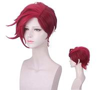 NEZIH Anime Role Play Para Arcane Vi Cosplay Peluca Vi Deep Rose Pelo Sintético Corto Resistente Al Calor, Con Gorro De Peluca, Accesorios Decorativos, Regalo De Anime
