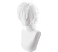 NEZIH Anime Toaru Majutsu Sin Índice Acelerador Wig Cosplay COSTUCHO Corte Corte Blanco Resistente Pelo SINTÉTICO Pelo DE Pelo DE Pelo, Con Gorro De Peluca, Accesorios Decorativos