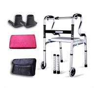 NEZIH Caminante Mde Caminata Liviano/Altura Ajustable Plegable, con Asiento/Rueda Trasera/Alfombrilla de Trineo