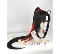 NEZIH Cosplay Wig Anime Mo Dao Zu Shi Grandmaster of Demonic Cultivation Wei Wuxian Cosplay Peluca for Fiesta De Halloween, Accesorios Decorativos, Gorra Con Peluca, Regalo De Anime