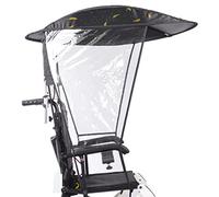 NEZIH Cubierta de Lluvia de Sombra Solar Ajustable, Toldo de Paraguas de Silla de Ruedas Universal Eléctrico, Soporte de Paraguas de Movilidad Semicerrada/Black2/Wheelchair Without Handle