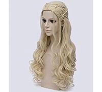 NEZIH Daenerys Targaryen Cosplay Peluca De Pelo Sintético Largo Ondulado De Madre Pelucas De Halloween Fiesta Traje para Mujeres Rubia, Complementos Decorativos para Mujer con Gorro De Peluca