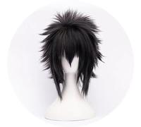 NEZIH Final Fantasy15 Noctis Lucis Caelum Resistente Al Calor Cosplay Halloween, Pelo Corto Y Rizado Negro, Con Gorro De Peluca, Adecuado Para Fiesta De Halloween, Carnaval De Anime