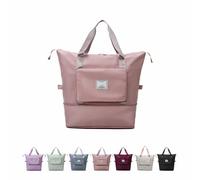 NeZih Foldie Travel Bag Expandable, Large Capacity Folding Travel Bag, Lightweight Waterproof Foldable Travel Bag, Travel Duffel Bag, Weekender Travel Bag, Overnight Bag for Women, Pink