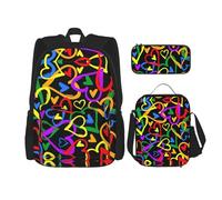 NEZIH Galaxy In The Universe Print 3 en 1 - Juego de mochilas ajustables para el hombro, bolsa de almuerzo, estuche para lápices, Gay Pride Rainbow, Talla única