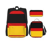 NEZIH Galaxy In The Universe Print - Juego de bolsas de libros 3 en 1, mochila ajustable para el hombro, bolsa de almuerzo, estuche para lápices, Bandera de Alemania, Talla única