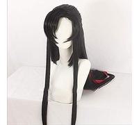 NEZIH Grandmaster of Demonic Cultivation Wei Wuxian Cosplay Hair Wig Factory 110 cm de largo, adecuado para fiestas de Halloween, vida nocturna, con sombrero de peluca, accesorios de decoración