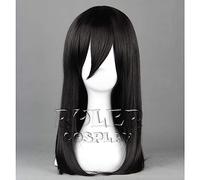 NEZIH Haikyuu !! Voleibol Club Karasuno High School Kiyoko Shimizu Cosplay Pelucas 45cm Largo Negro Resistente al Calor Cosplay Peluca, con Gorro de Peluca, Accesorios Decorativos