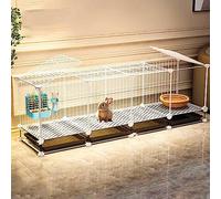 NEZIH Jaula Interior, Camión de Animales Pequeños, Fácil de Limpiar, Suite: Almohadilla de Pie/Fuente de Agua/Bandeja/Caja de Alimentos/Tazón de Agua/142 * 37 * 47Cm