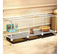NEZIH Jaula Interior, Camión de Animales Pequeños, Fácil de Limpiar, Suite: Almohadilla de Pie/Fuente de Agua/Bandeja/Caja de Alimentos/Tazón de Agua/107 * 37 * 47Cm