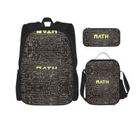 NEZIH Juego de mochila escolar con estampado de girasol y cara sonriente con bolsa de almuerzo, estuche para lápices, juego de mochilas escolares, Matemáticas escolares, Talla única