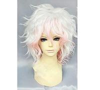 NEZIH Komaeda Nagito Peluca Danganronpa Cosplay Pelucas Anime Dangan Ronpa Cabello Resistente Al Calor Komaeda Nagito Cosplay Peluca + Gorro De Peluca, Accesorios De Decoración De Halloween