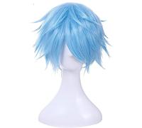 NEZIH Kuroko Ninguno Cesta Tetsuya Kuroko Cosplay Peluca 30Cm Corta Luz Azul Hombres Sintético Pelo Perucas Cosplay Peluca, Con Gorra De Peluca, Accesorios Decorativos