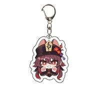 NEZIH LLavero de Cosplay de Genshin Impact, figura de llavero acrílico para colgante de bolso bonito, llavero con colgante de personaje de juego for Hu Tao