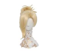 NEZIH OW Mercy Peluca para Mujer 35Cm/13.78In Rubio Resistente al Calor Juego de Pelo OW Angela Ziegler Mercy Cosplay Peluca Pelo Sintético, Adecuada para Fiesta de Halloween