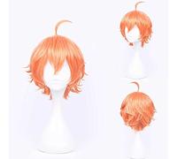 NEZIH Peluca Cosplay Anime,Peluca Angels of Death Edward Mason Eddie,Orange Short Peluca Cosplay,Con Red De Peluca Gratis,Halloween Hair,Para Cosplay De Fiesta Diari, Accesorios Decorativos