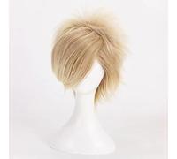 NEZIH Peluca Cosplay Anime, Peluca Axis Powers Hetalia Denmark, Peluca Marrón Dorada Cosplay, Con Red De Peluca Gratis, Halloween Hair,Para Cosplay De Fiesta Diari, Accesorios Decorativos