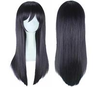 NEZIH Peluca Cosplay Anime, Peluca Citrus Aihara Mei, Black Long Straight Peluca Cosplay, con Red de Peluca Gratis, Halloween Hair, para Cosplay de Fiesta diari, accesorios decorativos