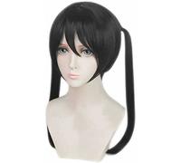 NEZIH Peluca Cosplay Anime, Peluca Fire Force Kotatsu Tamaki, Black Long Peluca Cosplay, Con Red De Peluca Gratis, Halloween Hair,Para Cosplay De Fiesta Diari, Accesorios Decorativos