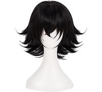 NEZIH Peluca Cosplay Anime,Peluca High Rise Invasion Sniper Mask,Black Short Wig Peluca Cosplay Anime,Peluca Con Capucha Gratuita,Halloween Hair,Para Cosplay De Fiesta Diari, Regalo Decorativo