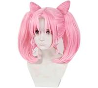 NEZIH Peluca Cosplay,Peluca De Cosplay Sailor Moon Sailor Chibi,Long Braids Pink Peluca,Con Red De Peluca Gratis,Halloween Costume Cosplay,Para Carnaval Navidad Fiesta, Accesorios Decorativos,B
