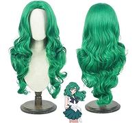 NEZIH Sailor Moon Mercury Mars Jupiter Venus Uranus Neptune Plutón Saturno Chibi Cosplay Pelucas for Halloween Party Sailor Jupiter Wig, Accesorios Decorativos para Mujer