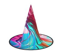 NEZIH - Sombrero de Halloween con estampado de medusas de colores, accesorio para adultos, fiesta, cono, sombrero de bruja, mujeres, niños, niñas y niños