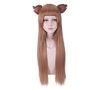 NEZIH Tate No Yuusha No Nariagari Raphtalia Cosplay Peluca con Orejas Recta Marrón Peluca The Rising of The Shield Hero Cosplay Peluca, Accesorios Decorativos para Mujer