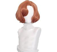 NEZIH The Queen's Gambit Beth Harmon Cosplay Peluca Marrón 20S Mujeres Retro Onduloso Peluca De Pelo + Peluca Cap Cortstyle, Adecuado Para Fiestas De Halloween, Regalo De Decoración,Short