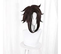 NEZIH YOH Asakura Cosplay Wig Anime Shaman King Brown Corto Corto y sintético Resistente al Calor de Halloween Party Play, con Gorra de Peluca, Accesorios Decorativos, Regalo de Anime