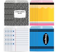 Nezyo 120 bolsas de regalo para cuaderno de composición, bolsas de regalo de papel para el regreso a clases, bolsas de regalo de papel clásico con forro de mármol para suministros escolares, bolsas de