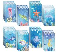 Nezyo 24 Mini Cuadernos de Animales de Océano Set de Recuerdo de Fiesta bajo Mar Blocs de Notas de Bolsillo en Espiral de Animales Marinos Libro de Notas del Mundo Submarino para Aula Recompensas