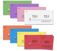 Nezyo 8 Bloques de Tickets Numerados 1-800 Talonario de Rifa de Números Dobles Tickets de Consumición Recibos de Comida Buffet Billetes Ganadores Fichas de Ropa para Fiesta Eventos Club(Colorido)