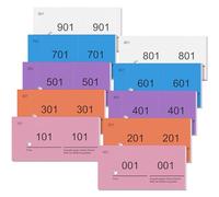 Nezyo Blocs Numerados 1-1000 Tickets Números Blocs de Notas de Números Dobles Papeletas Guardarropa para Eventos Ferias Rifas Sorteo Consumición, 10 x 5 cm(Rosa, Morado, Blanco, Naranja, Azul Claro)