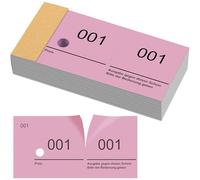 Nezyo Bloques de Números Dobles 1-100 Boletos de Rifa Bloques de Números 10 cm X 5 cm para Guardarropas, Sorteos, Eventos, Fiestas, Ferias y Catering(Rosa)