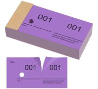 Nezyo Bloques de Números Dobles 1-100 Boletos de Rifa Bloques de Números 10 cm X 5 cm para Guardarropas, Sorteos, Eventos, Fiestas, Ferias y Catering(Morado)