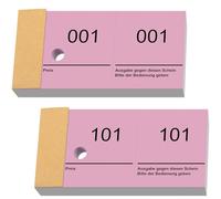 Nezyo Bloques Numerados 1-200 Boletos de Rifa con Números Dobles 10cm x 5cm Papeletas Rifa para Guardarropa Sorteos Eventos Fiestas Ferias y Golosinas(Rosa)