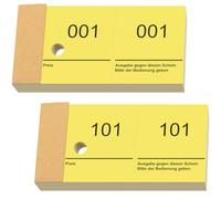 Nezyo Bloques Numerados 1-200 Boletos de Rifa con Números Dobles 10cm x 5cm Papeletas Rifa para Guardarropa Sorteos Eventos Fiestas Ferias y Golosinas(Amarillo)