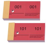 Nezyo Bloques Numerados 1-200 Boletos de Rifa con Números Dobles 10cm x 5cm Papeletas Rifa para Guardarropa Sorteos Eventos Fiestas Ferias y Golosinas(Rojo)
