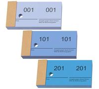 Nezyo Bloques Numerados 1-300 Boletos de Rifa con Números Dobles 10cm x 5cm Papeletas Rifa para Guardarropa Sorteos Eventos Fiestas Ferias y Golosinas(Azul claro, Azul,Azul oscuro)
