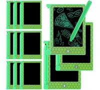 Nezyo Paquete de 12 tabletas de escritura LCD de concha verde, mini tableta de dibujo de 4.6 pulgadas, suministros de fiesta de cumpleaños con temática de dibujos animados, rellenos de bolsas de